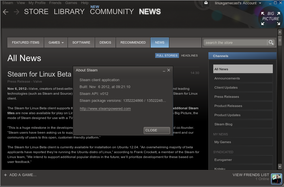Support steampowered. Linux стим. Steam client Beta. Релиз Steam. Steam 2012.