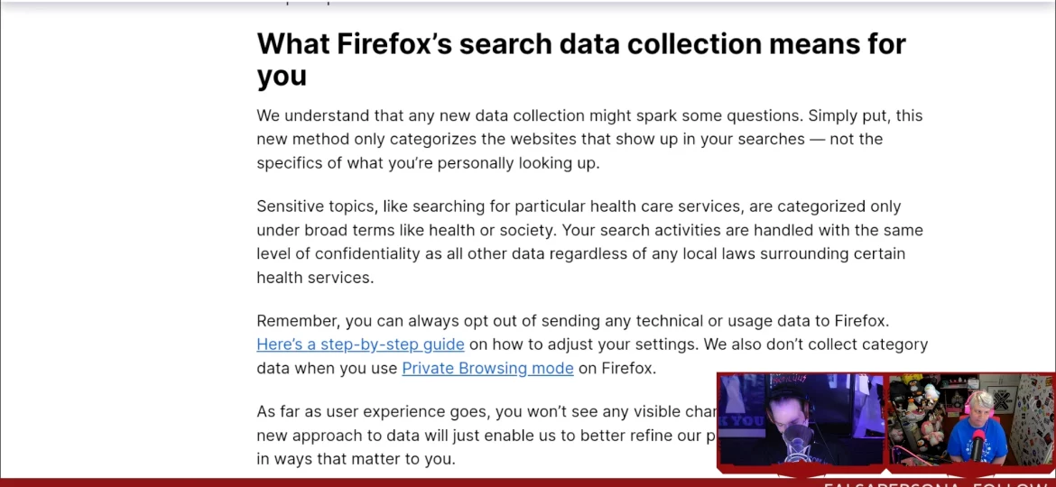 Firefox’s New Data Collection